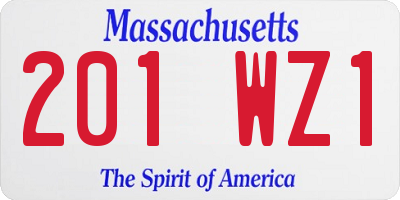 MA license plate 201WZ1