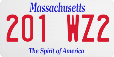 MA license plate 201WZ2