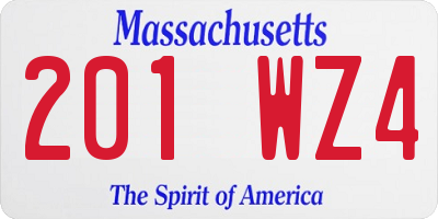 MA license plate 201WZ4