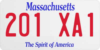 MA license plate 201XA1