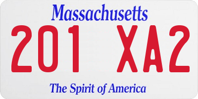 MA license plate 201XA2