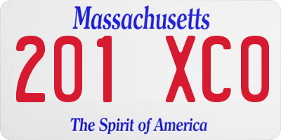 MA license plate 201XC0