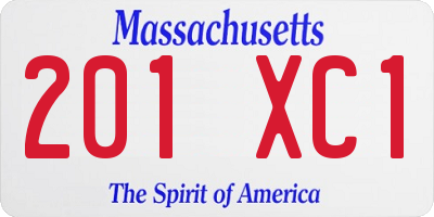 MA license plate 201XC1