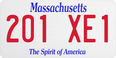MA license plate 201XE1