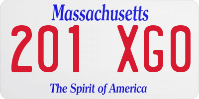 MA license plate 201XG0