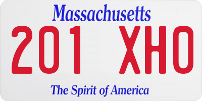 MA license plate 201XH0