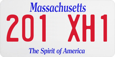 MA license plate 201XH1