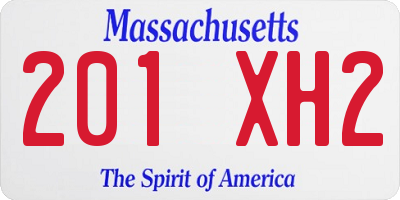 MA license plate 201XH2