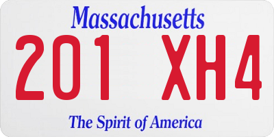 MA license plate 201XH4