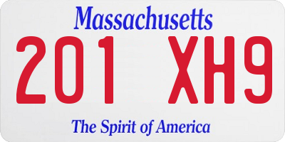 MA license plate 201XH9