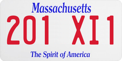 MA license plate 201XI1
