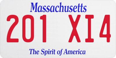 MA license plate 201XI4