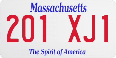 MA license plate 201XJ1