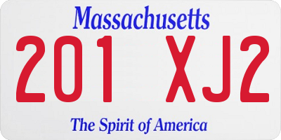MA license plate 201XJ2