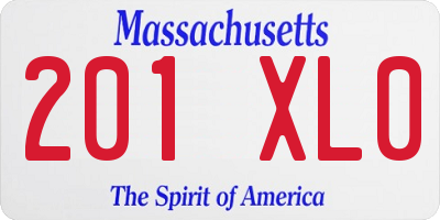 MA license plate 201XL0