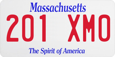 MA license plate 201XM0