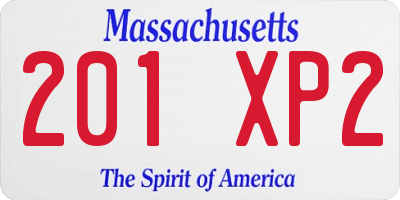 MA license plate 201XP2