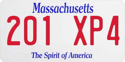 MA license plate 201XP4