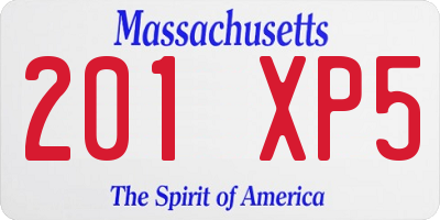 MA license plate 201XP5