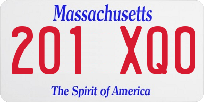 MA license plate 201XQ0