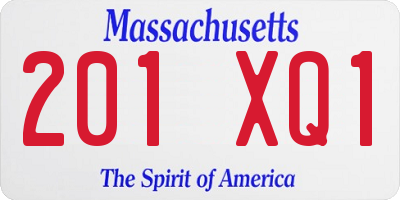 MA license plate 201XQ1