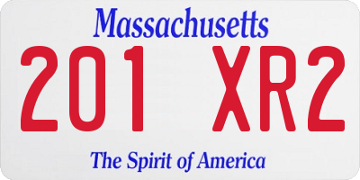MA license plate 201XR2
