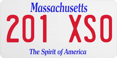 MA license plate 201XS0