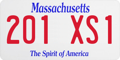 MA license plate 201XS1