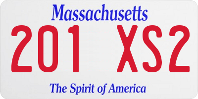 MA license plate 201XS2