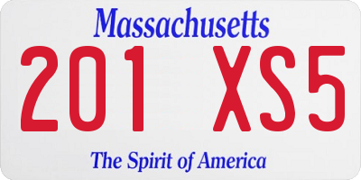 MA license plate 201XS5