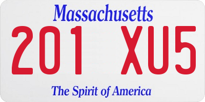 MA license plate 201XU5