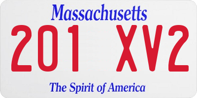 MA license plate 201XV2