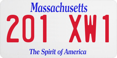 MA license plate 201XW1