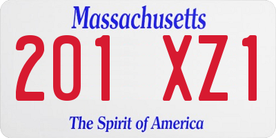 MA license plate 201XZ1