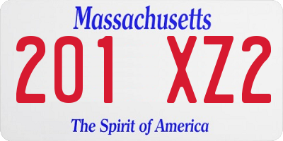MA license plate 201XZ2