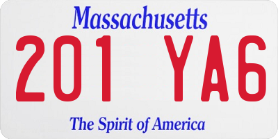 MA license plate 201YA6