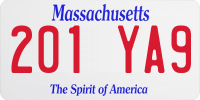 MA license plate 201YA9