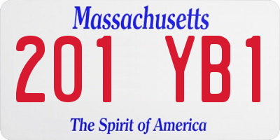 MA license plate 201YB1