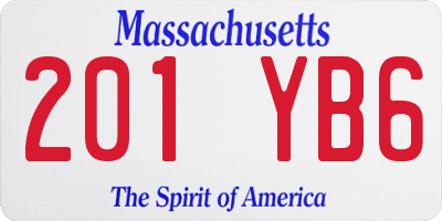 MA license plate 201YB6