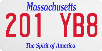 MA license plate 201YB8