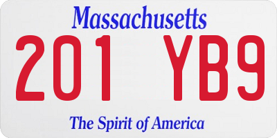 MA license plate 201YB9