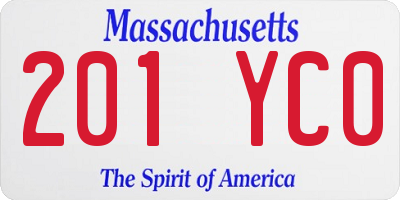 MA license plate 201YC0