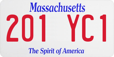 MA license plate 201YC1