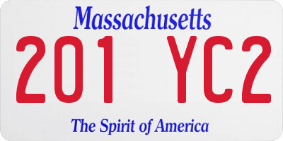 MA license plate 201YC2