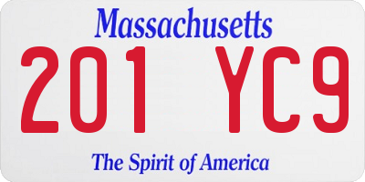 MA license plate 201YC9
