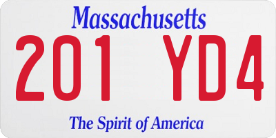 MA license plate 201YD4