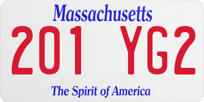 MA license plate 201YG2