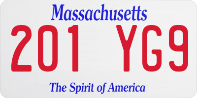 MA license plate 201YG9