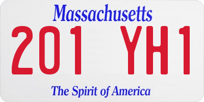 MA license plate 201YH1