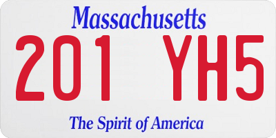 MA license plate 201YH5